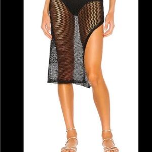 Superdown Black Crochet Maxi Skirt